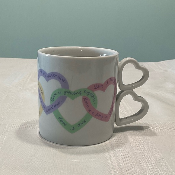 Avon Other - Coffee Mug with Hearts and Love Messages Double heart handle